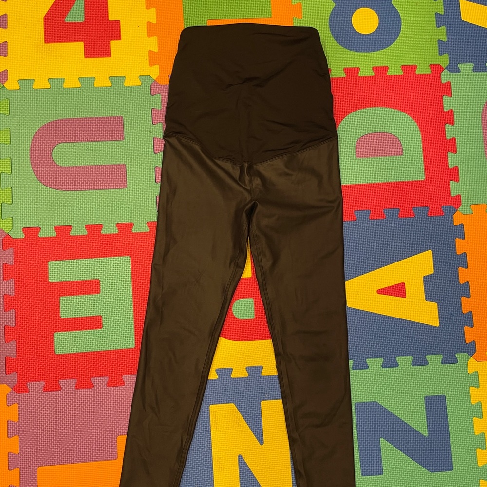 Maternity Black Pleather Leggings